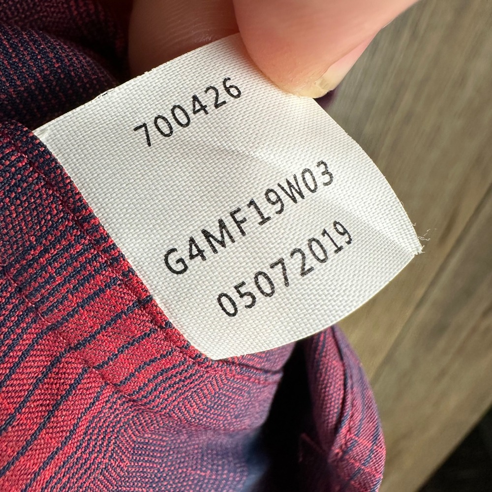 G/FORE Men's Midnight Sky Woven Shirt Long Sleeve Button Up Red Blue Size Large - Picture 6 of 7
